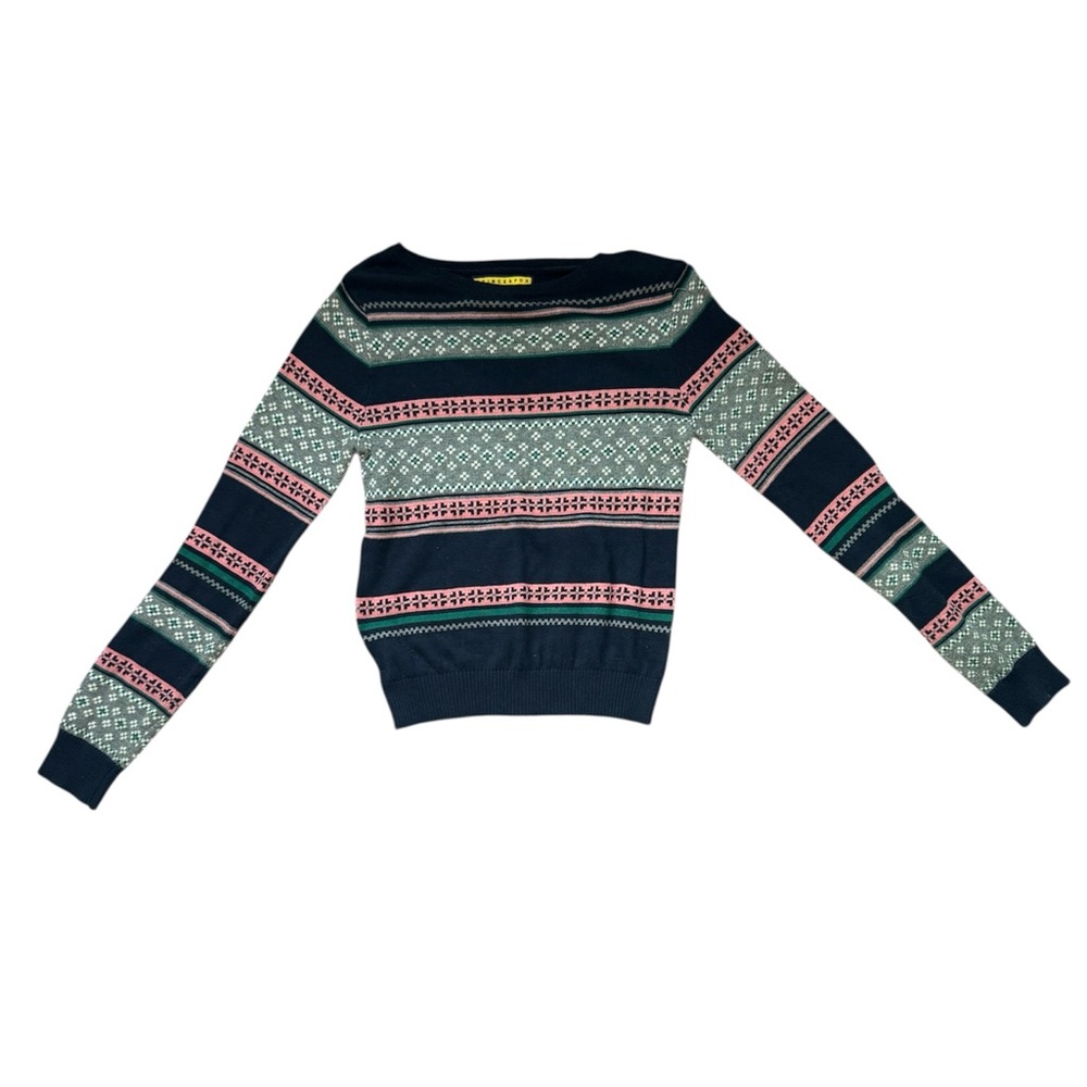 Prince & Fox Women's Sweater - Navy, Pink, Green, and Gray, Size M